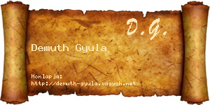 Demuth Gyula névjegykártya